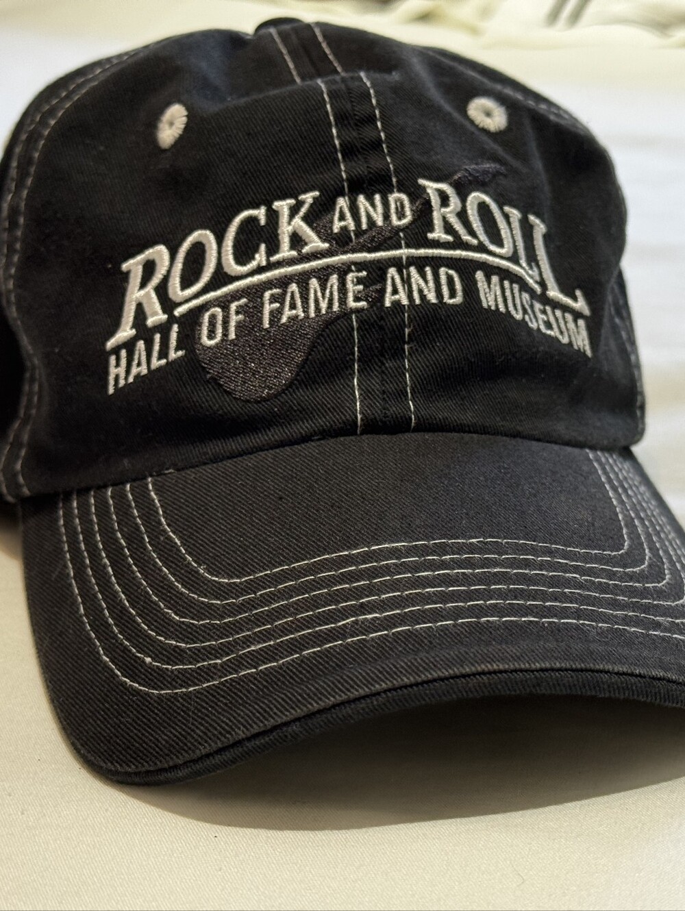 Distressed Black Denim Womens Black Baseball Cap